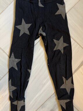Nununu Star Print Leggings Black Gray Stars Unisex Kids Size 2-3Y